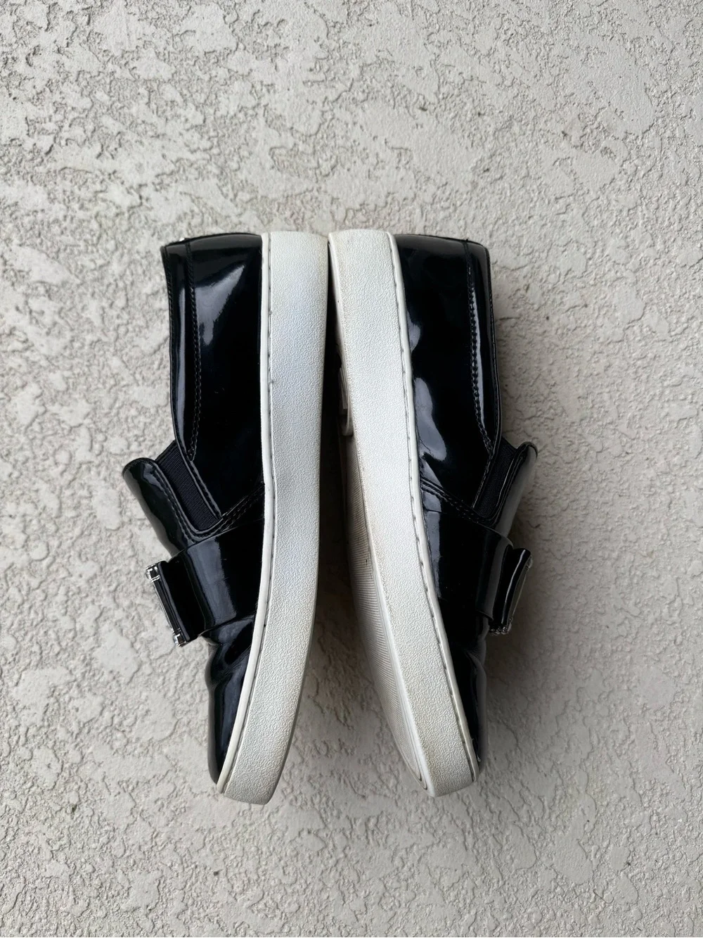 Michael Kors Black Patent Loafers with Crystal Embellishment